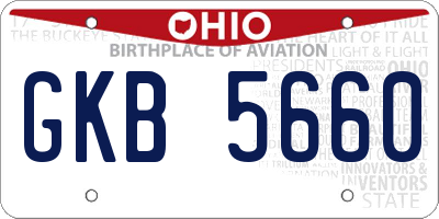 OH license plate GKB5660