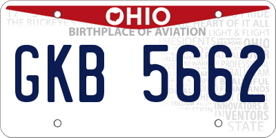 OH license plate GKB5662