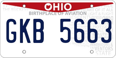 OH license plate GKB5663