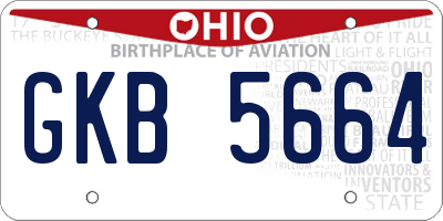 OH license plate GKB5664