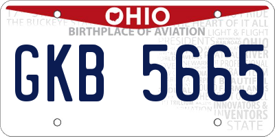 OH license plate GKB5665