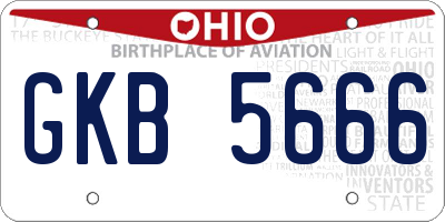 OH license plate GKB5666