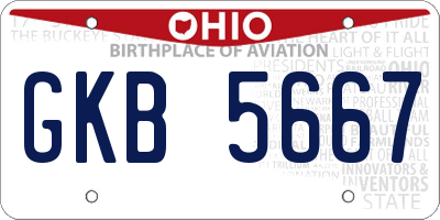 OH license plate GKB5667
