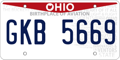 OH license plate GKB5669