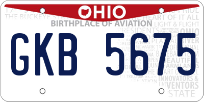 OH license plate GKB5675