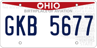 OH license plate GKB5677