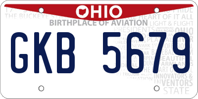 OH license plate GKB5679