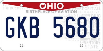 OH license plate GKB5680