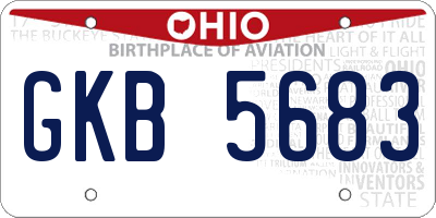 OH license plate GKB5683