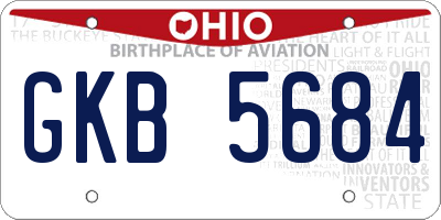 OH license plate GKB5684