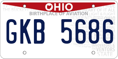 OH license plate GKB5686