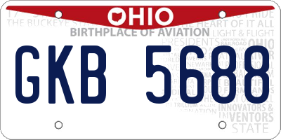 OH license plate GKB5688