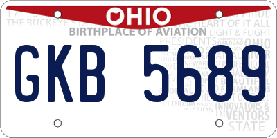 OH license plate GKB5689