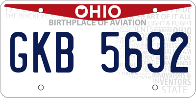 OH license plate GKB5692