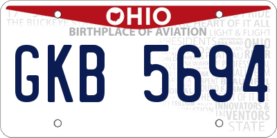 OH license plate GKB5694