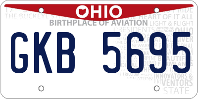 OH license plate GKB5695