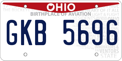 OH license plate GKB5696