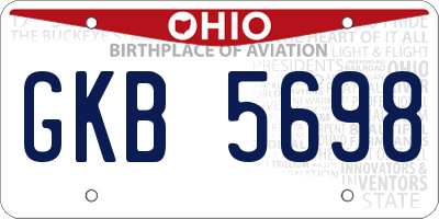 OH license plate GKB5698