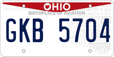 OH license plate GKB5704