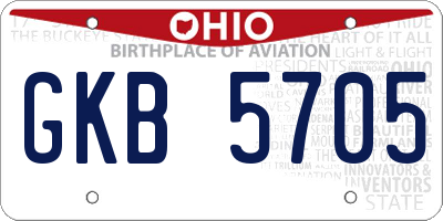 OH license plate GKB5705