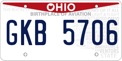 OH license plate GKB5706