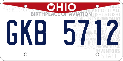 OH license plate GKB5712