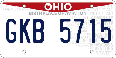 OH license plate GKB5715