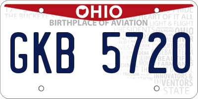 OH license plate GKB5720