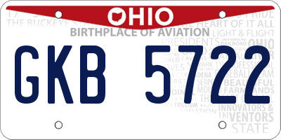 OH license plate GKB5722