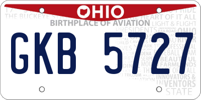 OH license plate GKB5727