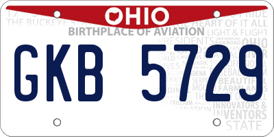 OH license plate GKB5729