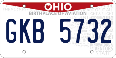 OH license plate GKB5732