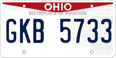 OH license plate GKB5733