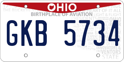 OH license plate GKB5734