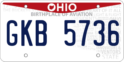OH license plate GKB5736