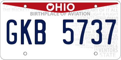 OH license plate GKB5737