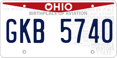 OH license plate GKB5740