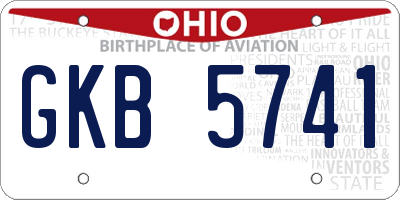 OH license plate GKB5741