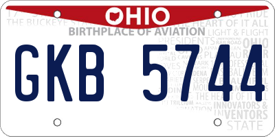 OH license plate GKB5744
