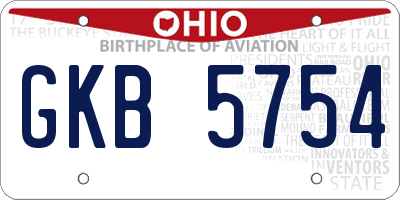 OH license plate GKB5754