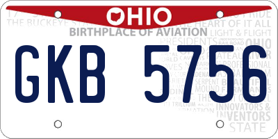 OH license plate GKB5756