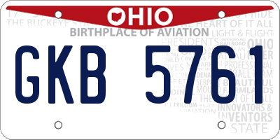 OH license plate GKB5761