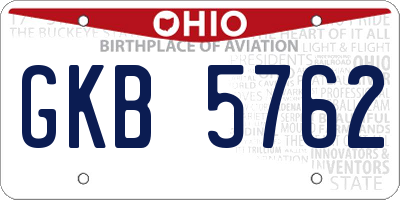 OH license plate GKB5762