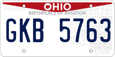 OH license plate GKB5763