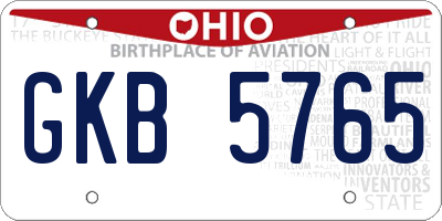 OH license plate GKB5765