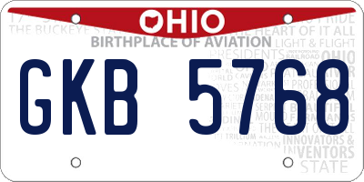 OH license plate GKB5768