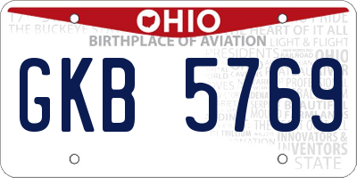 OH license plate GKB5769
