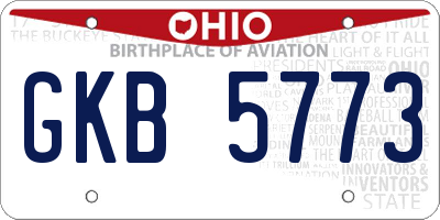 OH license plate GKB5773