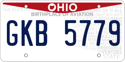OH license plate GKB5779
