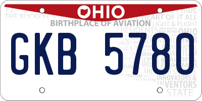 OH license plate GKB5780